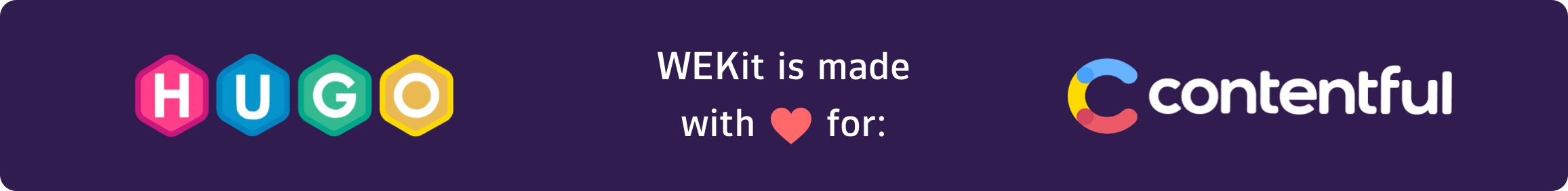 WEKit is made with love for Contentful & HUGO